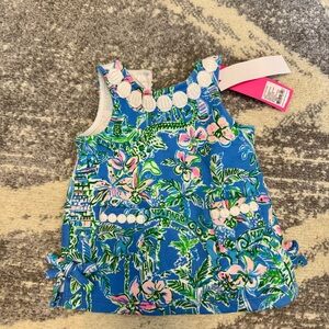 NWT Lilly Pulitzer Baby Knit Shift Dress Size 6-12 Months Boca Blue 2 Pieces